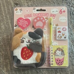 Mini Backpack Set with Cat Design